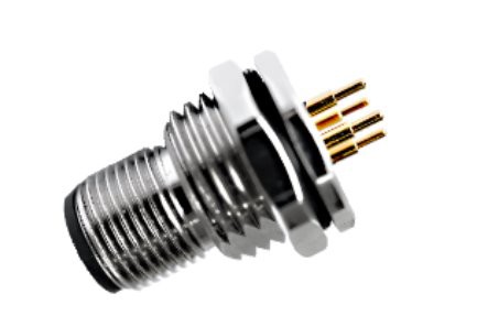 M12 macho frontal fixado A-Codificação 3PIN M16*1.5