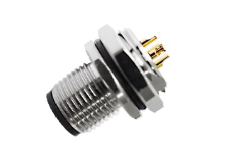 M12 macho tipo solda traseira fixada A-Codificação 12PIN M16*1.5