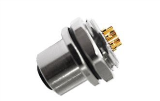 M12 fêmea tipo solda traseira fixada A-Codificação 12PIN PG9