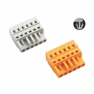 Conector fêmea Pluggable da mola 5.0/5.08mm com coluna fixa
